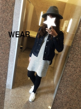 「春ワンピ」｜「アイテム（デニムジャケット）」を使った、ぱんさん（レディース・163cm）の春コーディネート