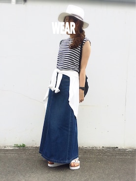 「アイテム（水着/着物・浴衣、レッド系）」を使った、ぱんさん（レディース・163cm）の夏コーディネート