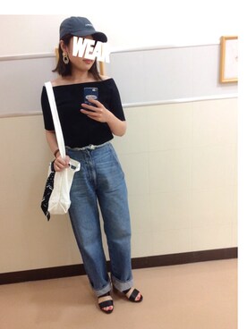 「おおぶりピアス」｜「アイテム（アナログ腕時計）」を使った、ぱんさん（レディース・163cm）の夏コーディネート