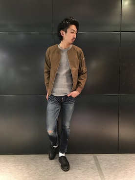 「VANQUISH」｜「アイテム（ミリタリージャケット）」を使った、SHOUHEIさん（メンズ・178cm）の冬コーディネート