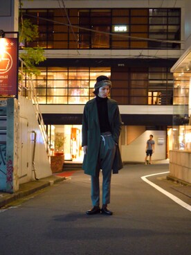 「ミニタリー」｜「アイテム（キャップ）」を使った、シモンさん（メンズ・175cm）の秋コーディネート