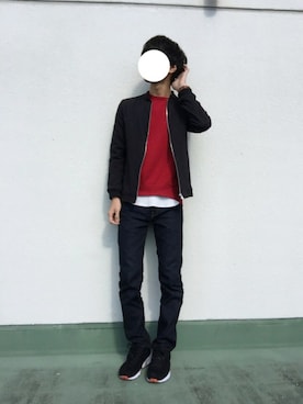 「アイテム（MA-1）」を使った、ナカユウさん（メンズ・174cm・20代）の秋コーディネート