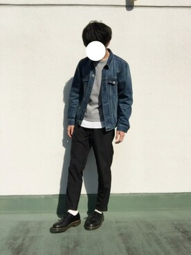 「Dr. Martens（ドクターマーチン）のDr.Martens (ドクターマーチン)/1461 3EYE GIBSON SHOES（その他シューズ）」を使った、ナカユウさん（メンズ・174cm）の秋コーディネート