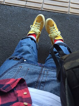 「SPINNS(スピンズ)のアイテム(サロペット/オーバーオール)」を使った、maoさん(レディース・164cm)の夏コーディネート