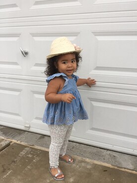 「GAP（ギャップ）のアイテム（チュニック）」を使った、Kyraさん（キッズ・100cm）の夏コーディネート