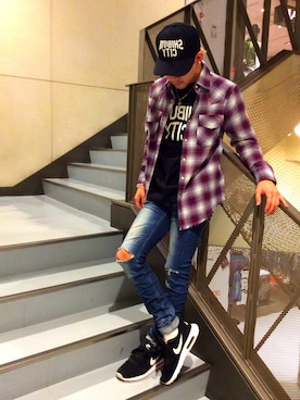 「JACKROSE（ジャックローズ）のアイテム（キャップ）」を使った、JACKROSE SHIBUYAさん（メンズ・170cm）の春コーディネート