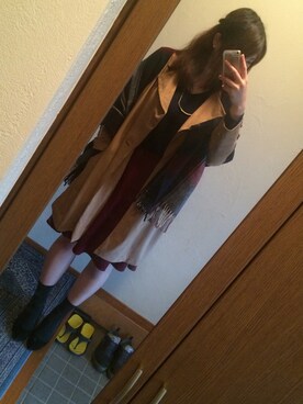 「GU（ジーユー）のアイテム（ジャケット/アウター、ベージュ系）」を使った、ふうさん（レディース・170cm）の秋コーディネート
