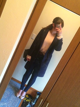 「GU（ジーユー）のアイテム（デニムパンツ、ブルー系）」を使った、ふうさん（レディース・170cm）の春コーディネート