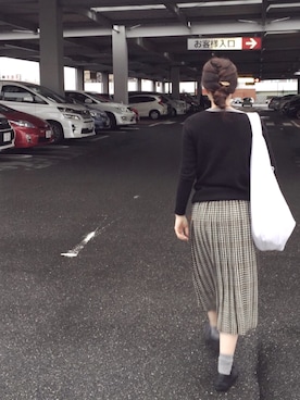 「黒ニット」｜kuminさん（レディース・157cm）の秋コーディネート