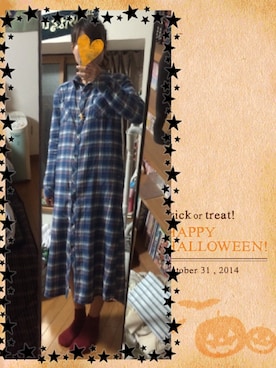 「ポニーテール」｜「アイテム（シャツワンピース）」を使った、もみさん（レディース・163cm）の秋コーディネート