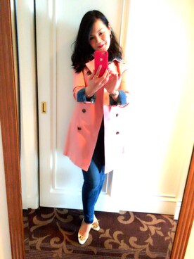 「VICKY（ビッキー）のアイテム（ジャケット/アウター）」を使った、渡辺裕子さん（レディース・163cm）の春コーディネート