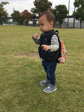 「codycoby（コーディーコービー）のアイテム」を使った、Taytayさん（キッズ・80cm）の秋コーディネート