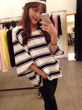 「OVERKILL inc.（オーバーキル）のアイテム（キャップ）」を使った、Carinaさん（レディース・165cm）の春コーディネート