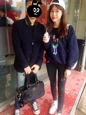 「OVERKILL inc.（オーバーキル）のアイテム（キャップ）」を使った、Carinaさん（レディース・165cm）の春コーディネート