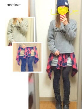 「スウェット×シャツ」｜ちんすけさん（レディース・157cm）の冬コーディネート