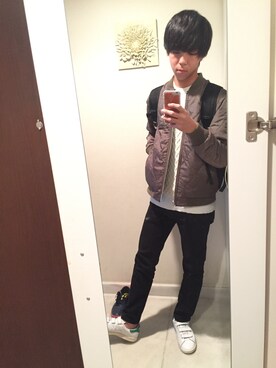 「URBAN RESEARCH Sonny Label（アーバンリサーチサニーレーベル）のアイテム（MA-1）」を使った、Ryuさん（メンズ・170cm）の秋コーディネート
