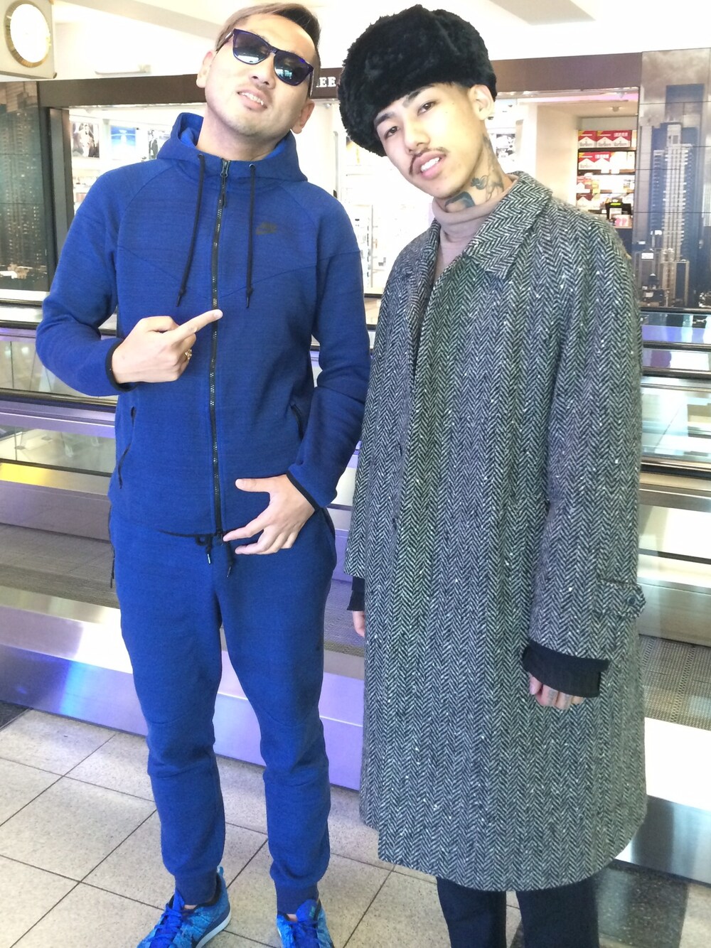 「NIKE、NIKE AIR MAX、NIKE AIR、Nike flyknit、nike sb 、newyork、ニューヨーク、kithnyc」｜「NIKEのアイテム（ジャージ、ブルー系）」を使った、tbonenew2014さん（メンズ・188cm）の冬コーディネートの1枚目の写真