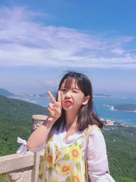 「ひまわり」｜「アイテム（チュニック）」を使った、88babeさん（レディース・155cm）の秋コーディネート