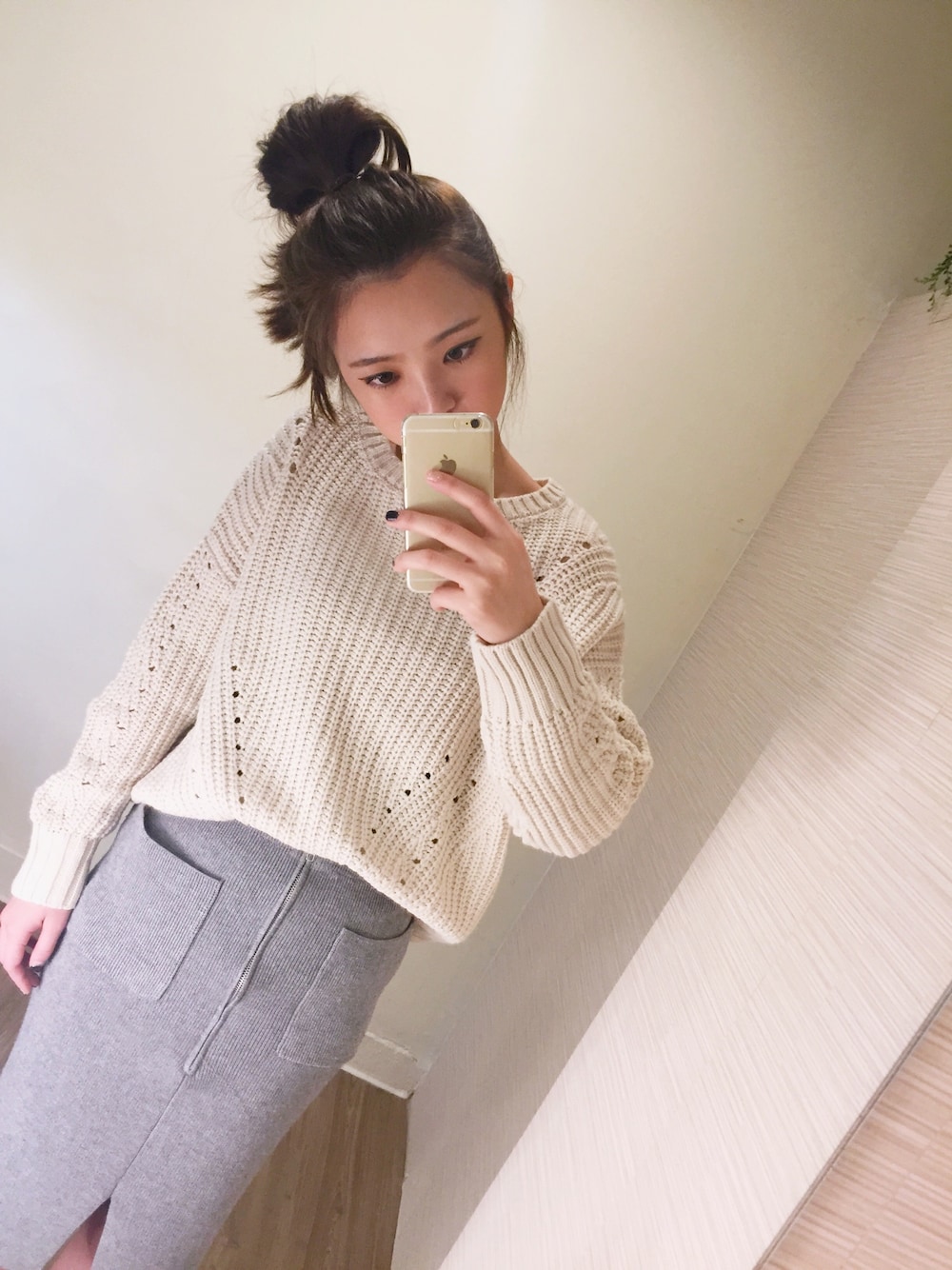 「bymiim、dazzlin、GYDA、swa」｜「GYDAのアイテム（ジャージ、ベージュ系）」を使った、S-Waさん（レディース・170cm）の春コーディネートの1枚目の写真