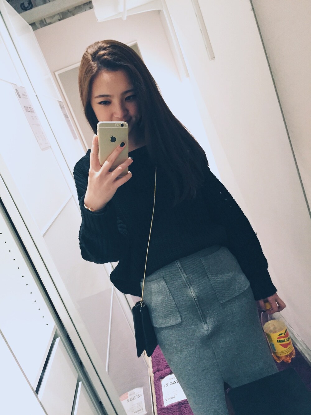 「swa、bymiim、GYDA、dazzlin」｜「GYDAのアイテム（ジャージ、ブラック系）」を使った、S-Waさん（レディース・170cm）の春コーディネートの1枚目の写真
