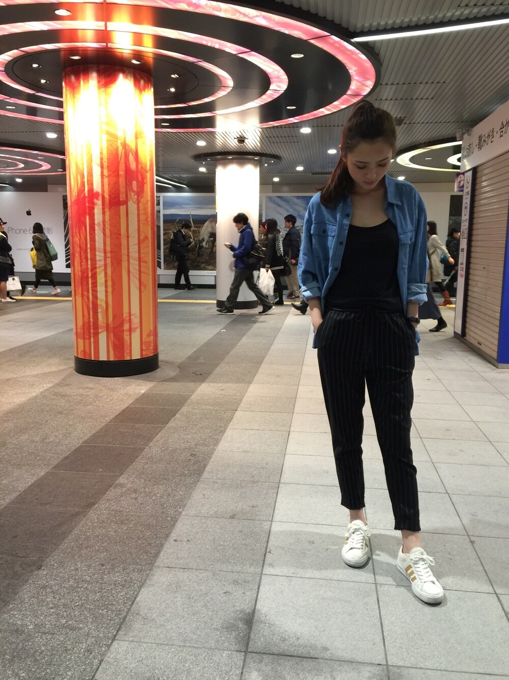 「swa、bymiim、SLY、adidas」｜「bymiimのアイテム（その他パンツ、ブラック系）」を使った、S-Waさん（レディース・170cm）の夏コーディネートの1枚目の写真