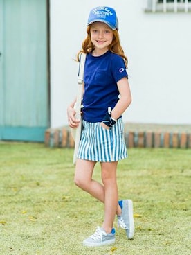 「Right-on（ライトオン）のアイテム（帽子）」を使った、Right-on KID'Sさん（キッズ・120cm）の春コーディネート