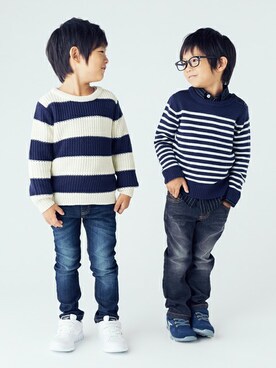 「Right-on（ライトオン）のアイテム（パンツ）」を使った、Right-on KID'Sさん（キッズ・110cm）の秋コーディネート