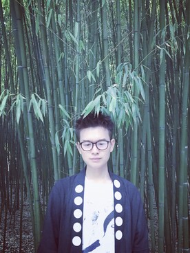 「木九十のアイテム（メガネ、ブラウン系）」を使った、ring9504さん（メンズ）の秋コーディネート