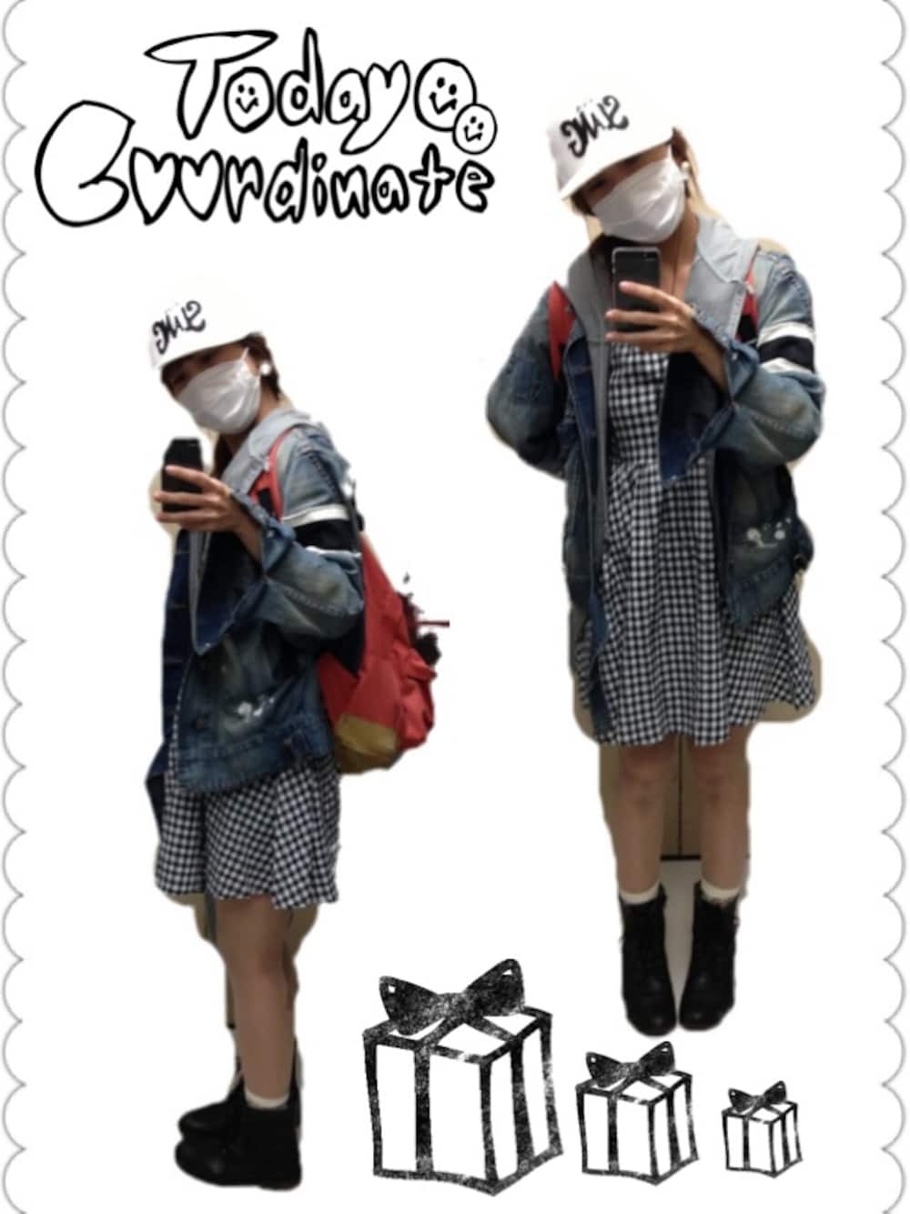 「大きめリュック」｜「DHOLICのワンピース（ワンピース、ブラック系）」を使った、はろさん（レディース・158cm）の夏コーディネートの1枚目の写真