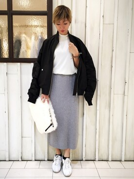 「OSMOSIS（オズモーシス）のアイテム（ブルゾン）」を使った、osmosis名古屋 yukaさん（レディース・160cm）の秋コーディネート