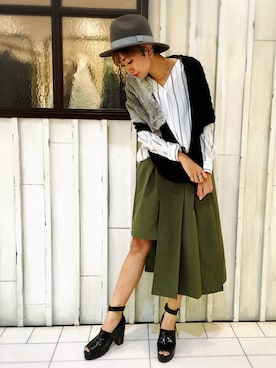 「スヌード」｜osmosis名古屋 yukaさん（レディース・160cm）の秋コーディネート