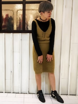 「ニットアップ」｜osmosis名古屋 yukaさん（レディース・160cm）の冬コーディネート