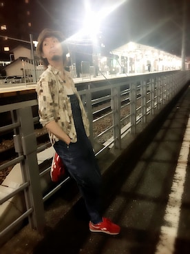「ゆるカジ」｜「アイテム（オールインワン・サロペット）」を使った、Yuu Todaさん（メンズ・179cm）の夏コーディネート