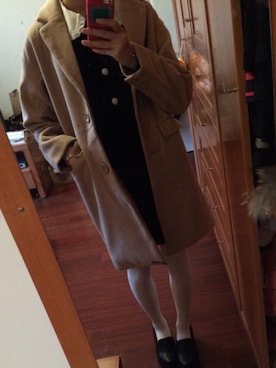 「Honeys（ハニーズ）のアイテム（ダッフルコート）」を使った、我是一只派斯拉さん（レディース・163cm）の秋コーディネート