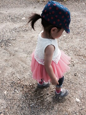 「OUTLET（アウトレット）のアイテム（帽子）」を使った、nicoさん（キッズ・90cm）の夏コーディネート