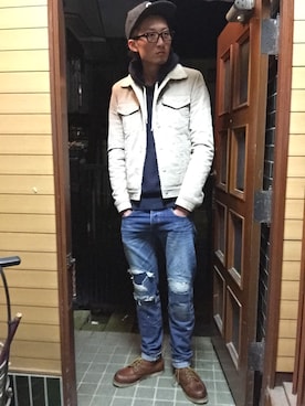 「BRING ON THE NOISE（ブリングオンザノイズ）のアイテム」を使った、将軍さん（メンズ・188cm）の秋コーディネート