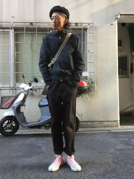 「アイテム（オールインワン・サロペット）」を使った、将軍さん（メンズ・188cm）の秋コーディネート