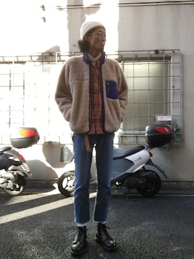 「切りっぱなし」｜「アイテム（ブーツ）」を使った、将軍さん（メンズ・188cm）の秋コーディネート