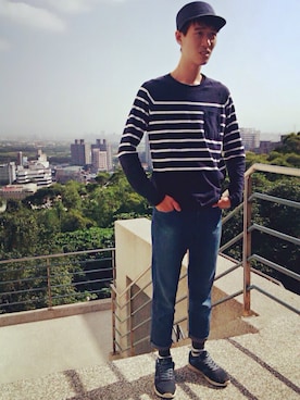 「PULL&BEAR（プルアンドベア）のアイテム（スニーカー）」を使った、biu biuさん（メンズ・176cm）の秋コーディネート