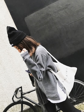「fragment design（フラグメントデザイン）のアイテム（バッグ）」を使った、iwing_iwmさん（レディース・163cm）の冬コーディネート