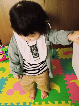 「abcd（ナシ）のアイテム（その他アウター）」を使った、aoiさん（キッズ・70cm）の夏コーディネート
