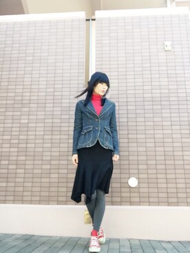 「UNTITLED（アンタイトル）のアイテム（デニムジャケット）」を使った、LLさん（レディース・162cm）の冬コーディネート