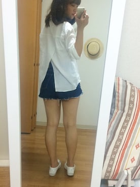 「スリット」｜「アイテム（モカシン/デッキシューズ）」を使った、❤テイ❤さん（レディース・160cm）の夏コーディネート