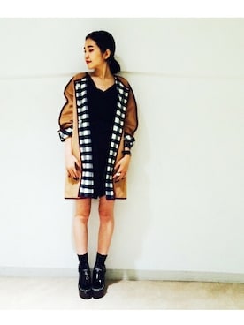 「2% TOKYO（トゥーパーセントトウキョウ）のアイテム（その他アウター）」を使った、okaさん（レディース・165cm）の秋コーディネート