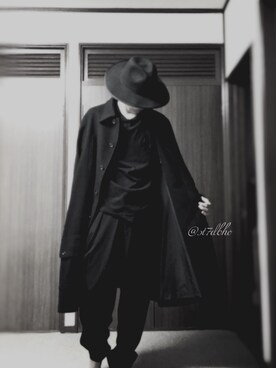 「Yohji Yamamoto（ヨウジヤマモト）のアイテム（ダウンジャケット/コート）」を使った、3344さん（メンズ・173cm）の夏コーディネート