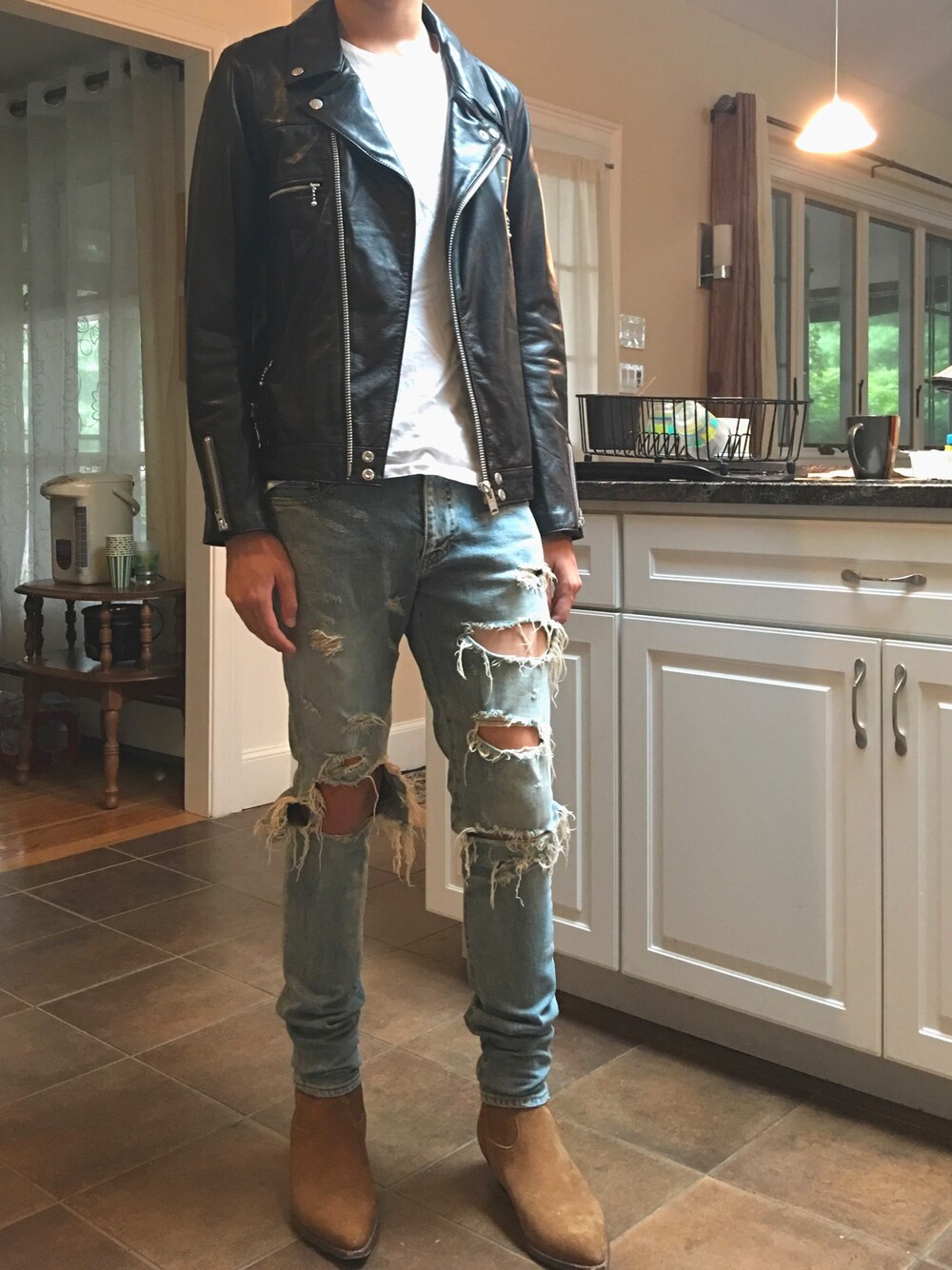 「ootd、casual、ROCKSTAR」｜「SAINT LAURENT PARISのアイテム（デニムパンツ、その他）」を使った、dior hommicide さん（メンズ・183cm）の秋コーディネートの1枚目の写真