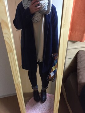 「w closet」｜「アイテム（チェスターコート）」を使った、sayakaさん（レディース・156cm）の冬コーディネート