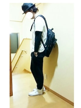 「AIGLE（エーグル）のアイテム（バッグ）」を使った、syun.1128さん（メンズ・187cm）の秋コーディネート