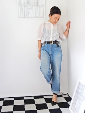 「アイテム（パンプス）」を使った、水無川ミワさん（レディース・156cm・40代）の夏コーディネート