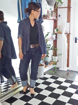 「C'est pas grave（セパグラーブ）のアイテム」を使った、水無川ミワさん（レディース・156cm）の夏コーディネート